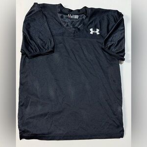 Under Armour HeatGear Youth L Black Short Sleeve V-Neck Mesh Jersey